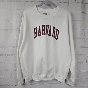 Harvard University White Crewneck Sweatshirt Mens M Cotton Blend Unisex Preowned